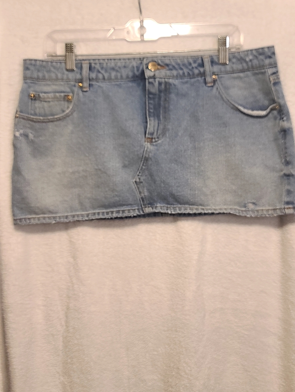 Retrofete Light Blue Denim Mini Skirt